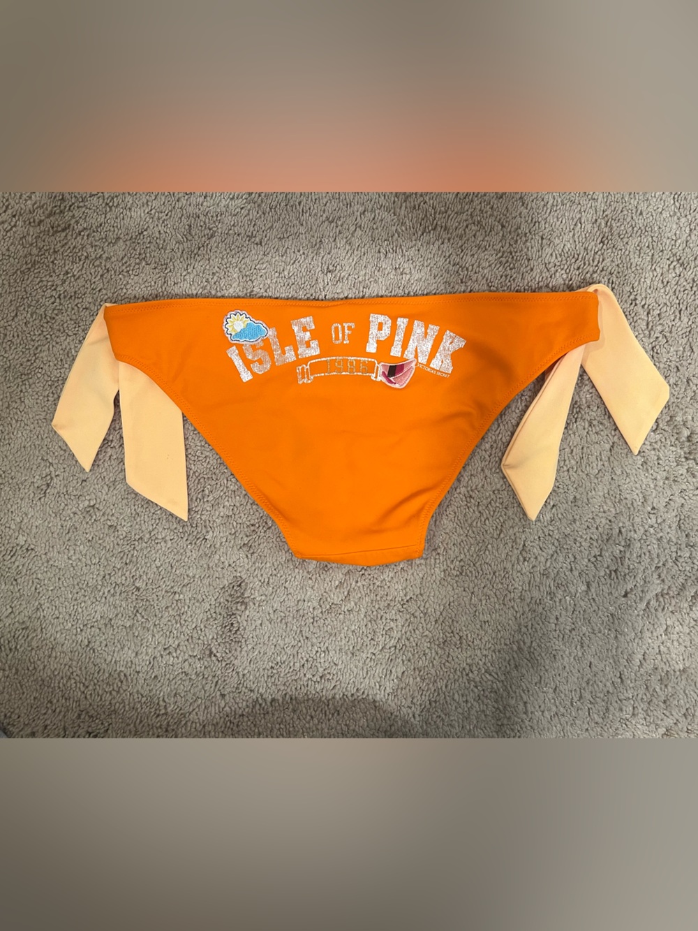 PINK Y2K Victoria's Secret Orange Bikini Bottom Tie details on sides